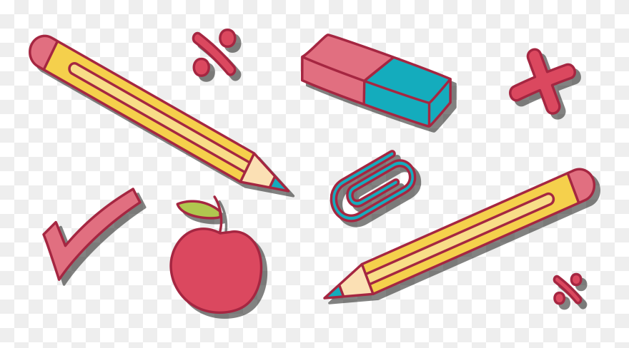 Drawn Candle Eraser - Pencil And Eraser Drawing Cartoon Clipart