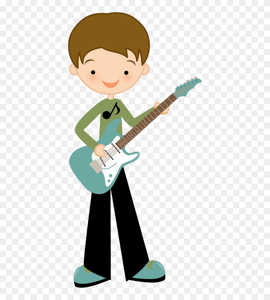 Niños - Playing The Guitar Clipart Transparent - Png Download