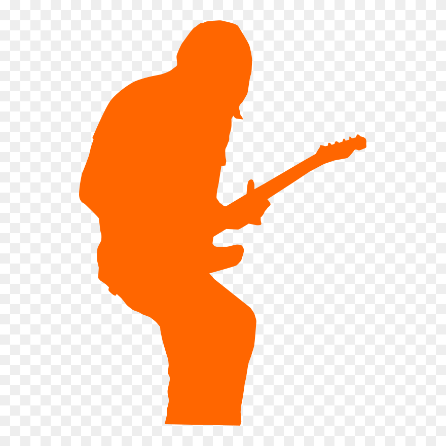 Drawing Guitar Guitarist - Rock Guitarist Silhouette Clipart