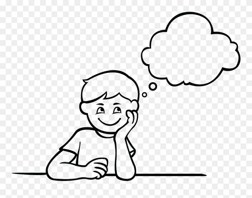 Posted By Custom Creationz At Day Dream Clipart - Think Clipart Black And White - Png Download