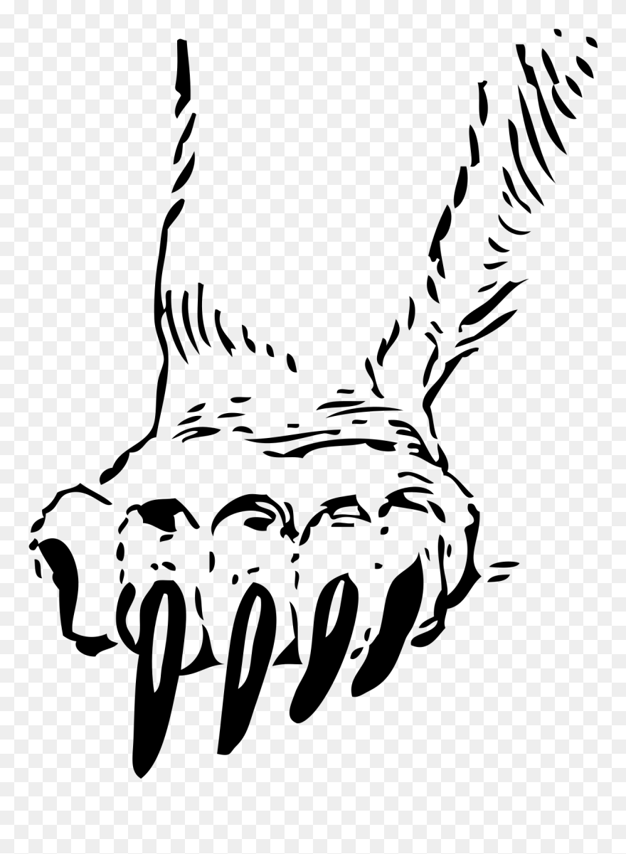Paw Clipart Black And White - Png Download