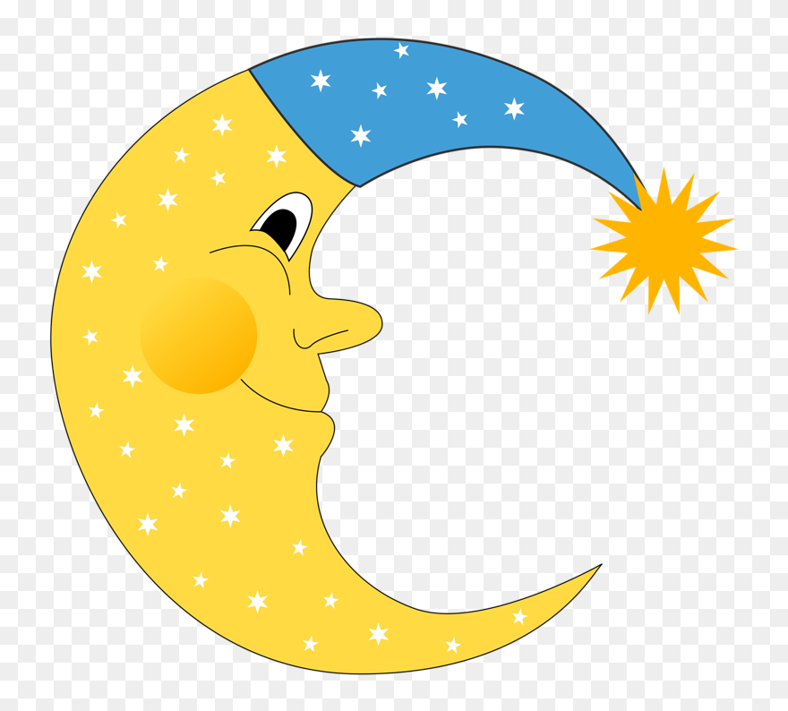 Sleepy Sun Clipart Image Black And White Stock 1 - Transparent Background Moon Clipart - Png Download