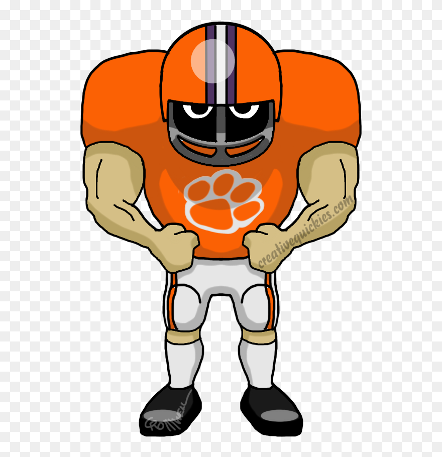 Clemson South Carolina Tigers - Cleveland Browns Cartoon Player Clipart