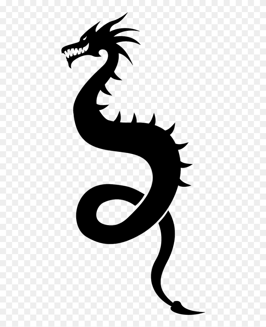 Dragon Chinese Dinosaur - Chinese Outline Dragon Drawing Clipart