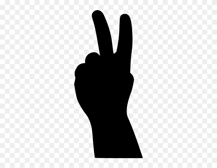 Peace Sign Hand Silhouette Clipart