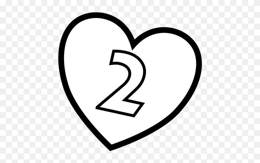 Valentines Day Hearts Number 2 At Coloring Pages For - Corazon Con La Letra Clipart