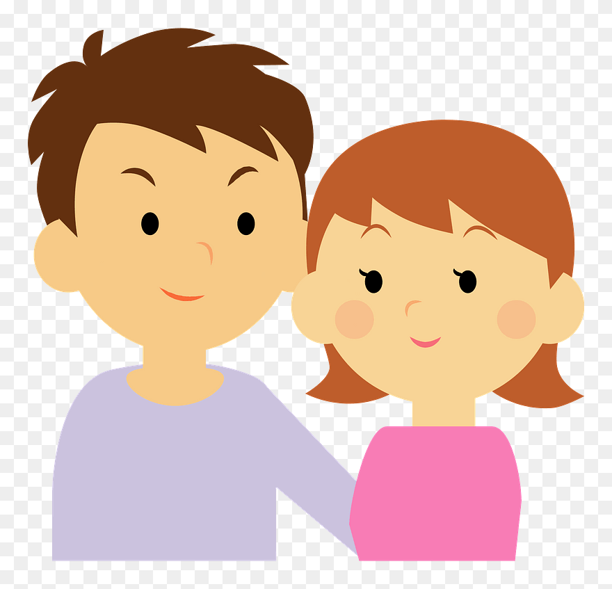 Couple Clipart - Woollen Scarf - Png Download