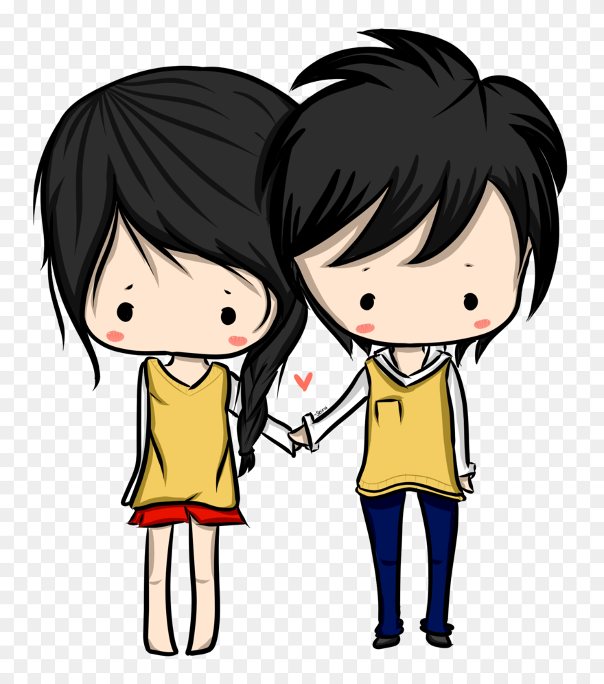 Anime Love Couple Png Hd Png Icons - Chibi Boy & Girl Png Clipart