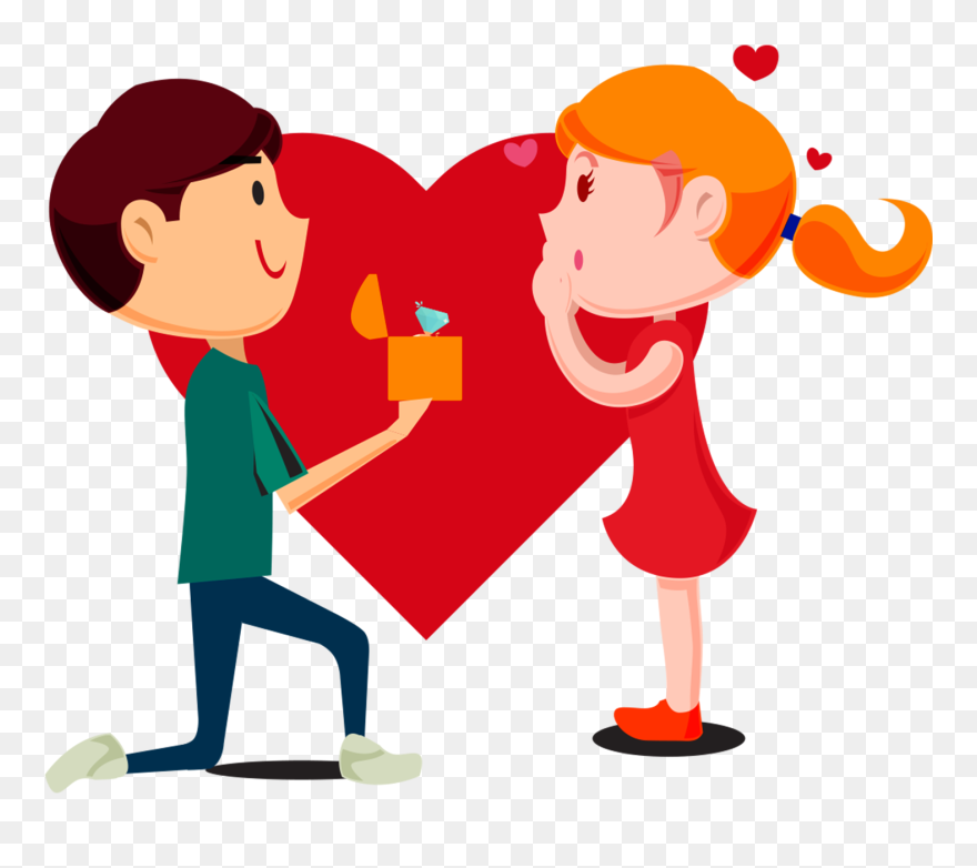 Love Couple Clipart Png Transparent Png , Png Download - Couple Clip Art Png