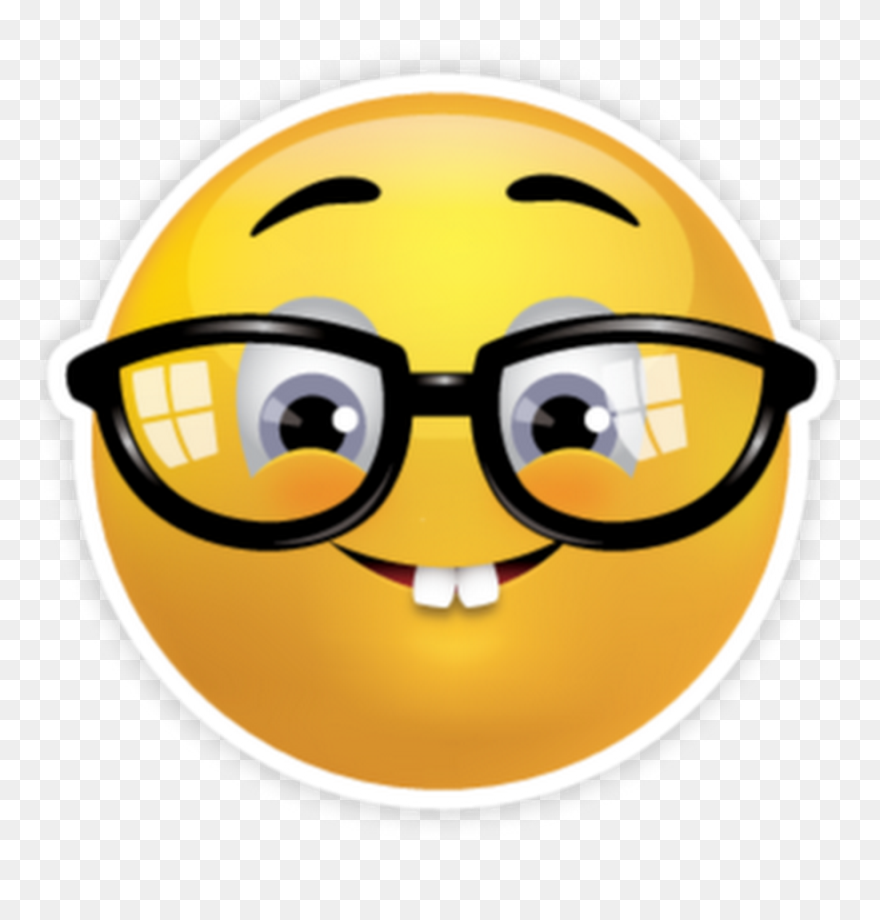 Emoji Nerd Emoticon Smiley Geek - Nerd Emoji Transparent Background Clipart