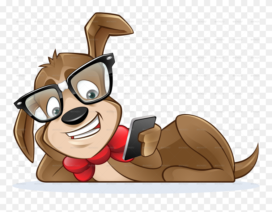 Nerd Dog Cartoon Clipart