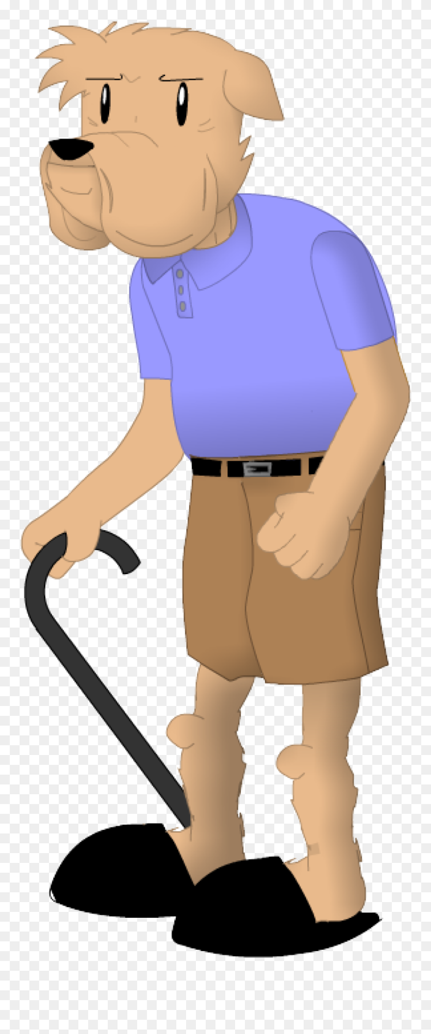 Old Man Pittbull - Cartoon Clipart