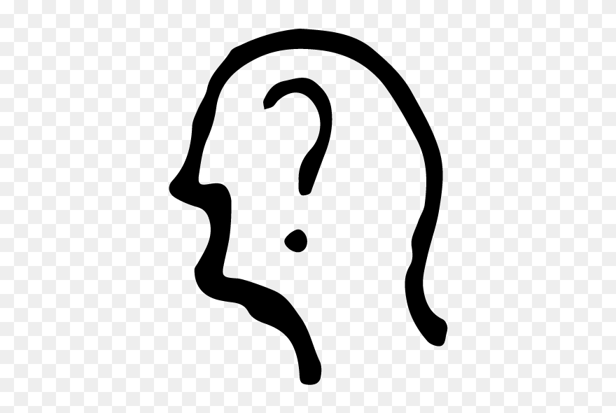 Outline Of Head With A Question Mark In It, Icon Clipart