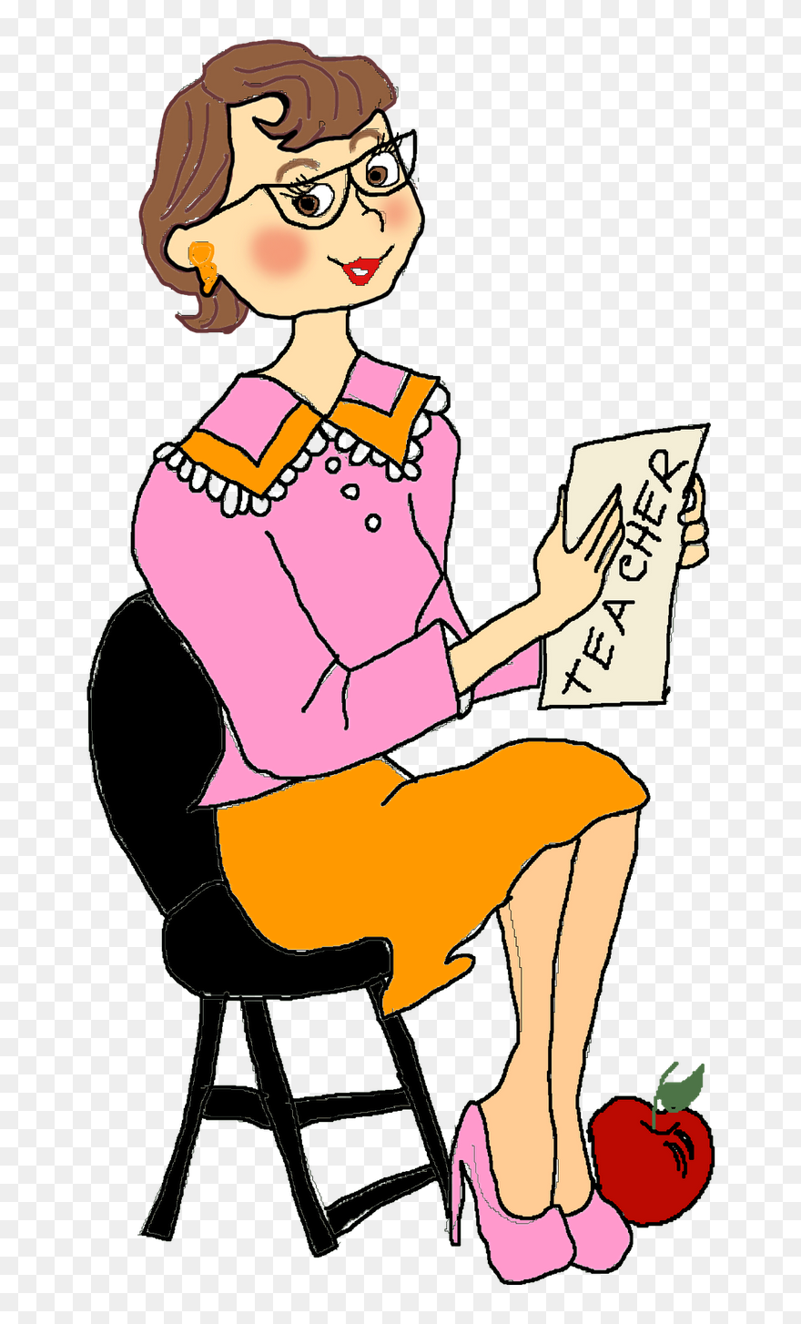 Teacher On Chair Clip Art - Png Download