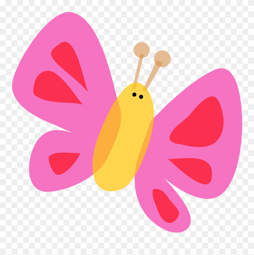 Cute Pink Butterfly Clipart - Cute Butterfly Vector Png Transparent Png