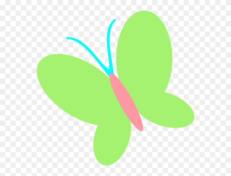 Green Pink Butterfly Clip Art At Clker - Green And Pink Butterfly Cartoon - Png Download