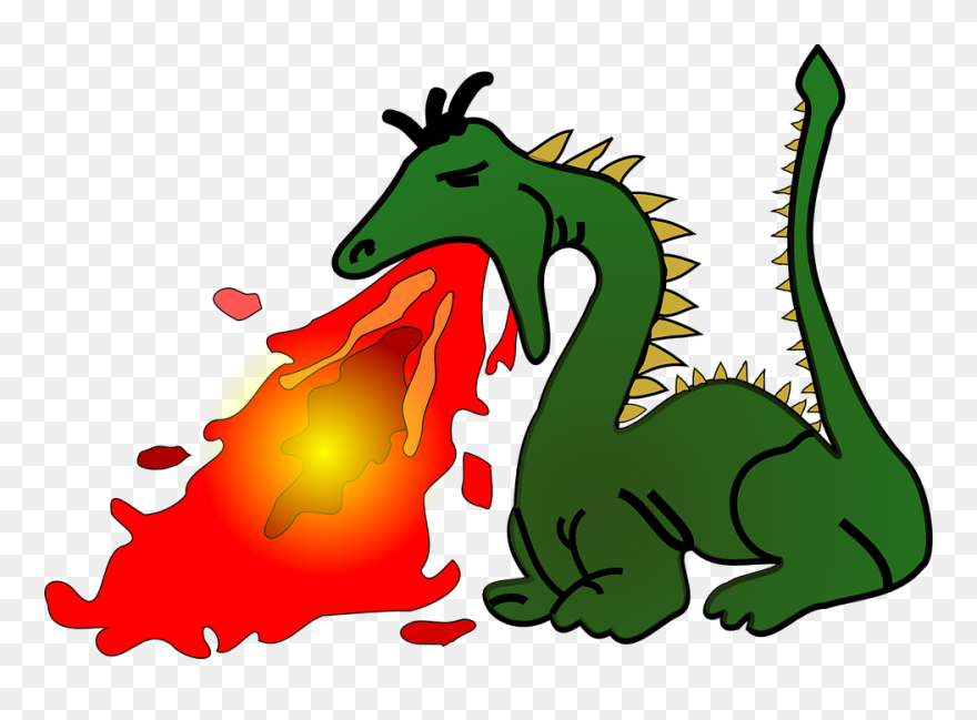 Fire Breathing Dragon Clip Art - Transparent Fire Breathing Dragon - Png Download