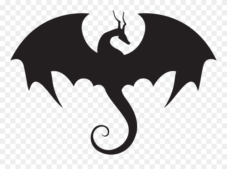 Silhouette Dragon Clip Art - Dragon Silhouette - Png Download