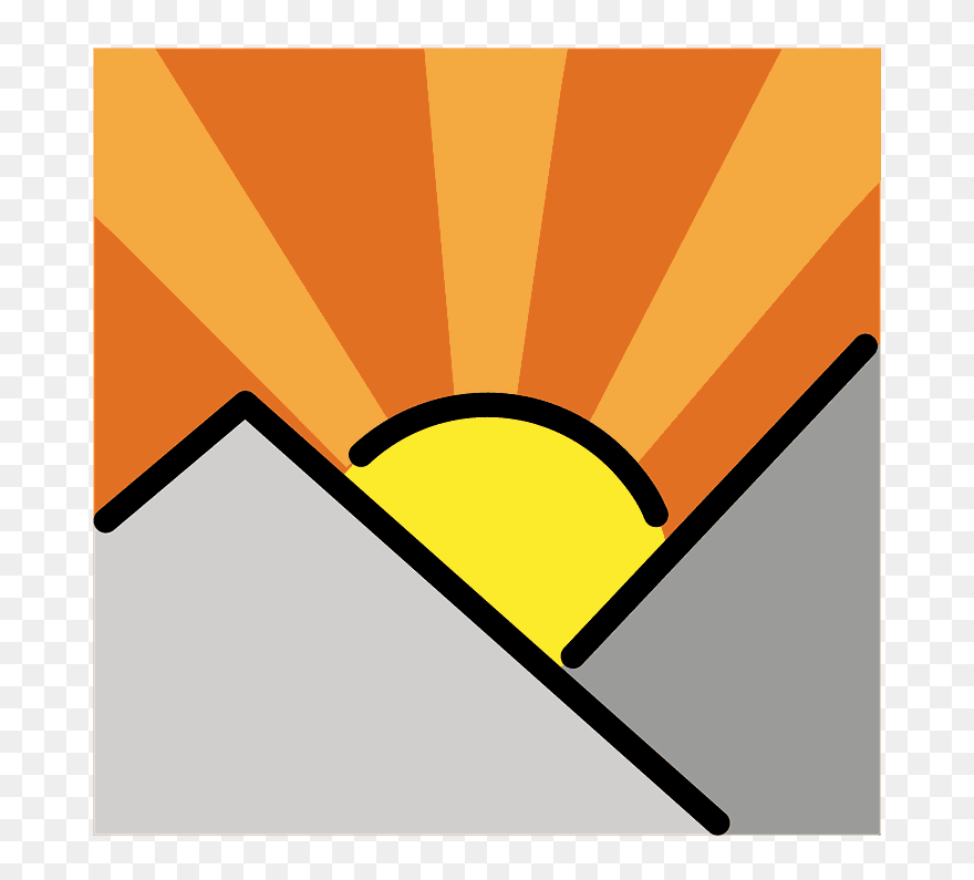Sunrise Over Mountains Emoji Clipart - Png Download