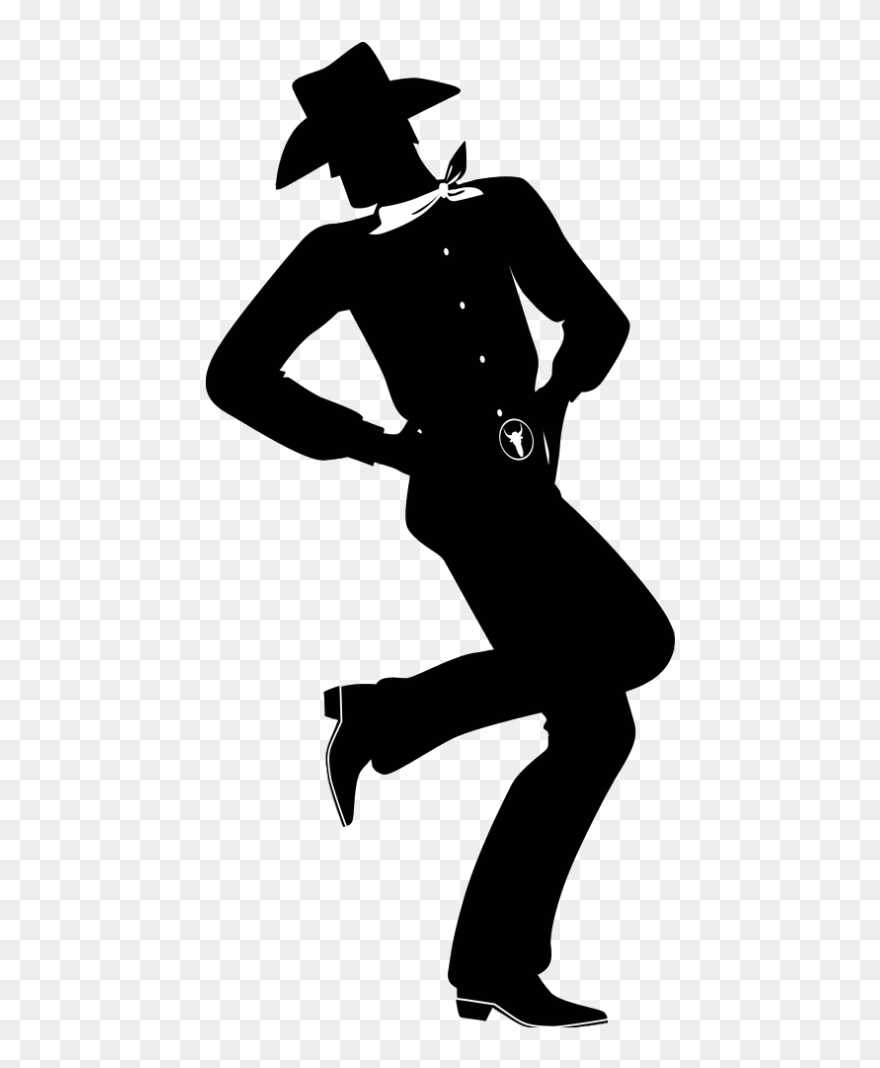 Line Dancing Couple Silhouette - Silhouette Line Dancer Png Clipart