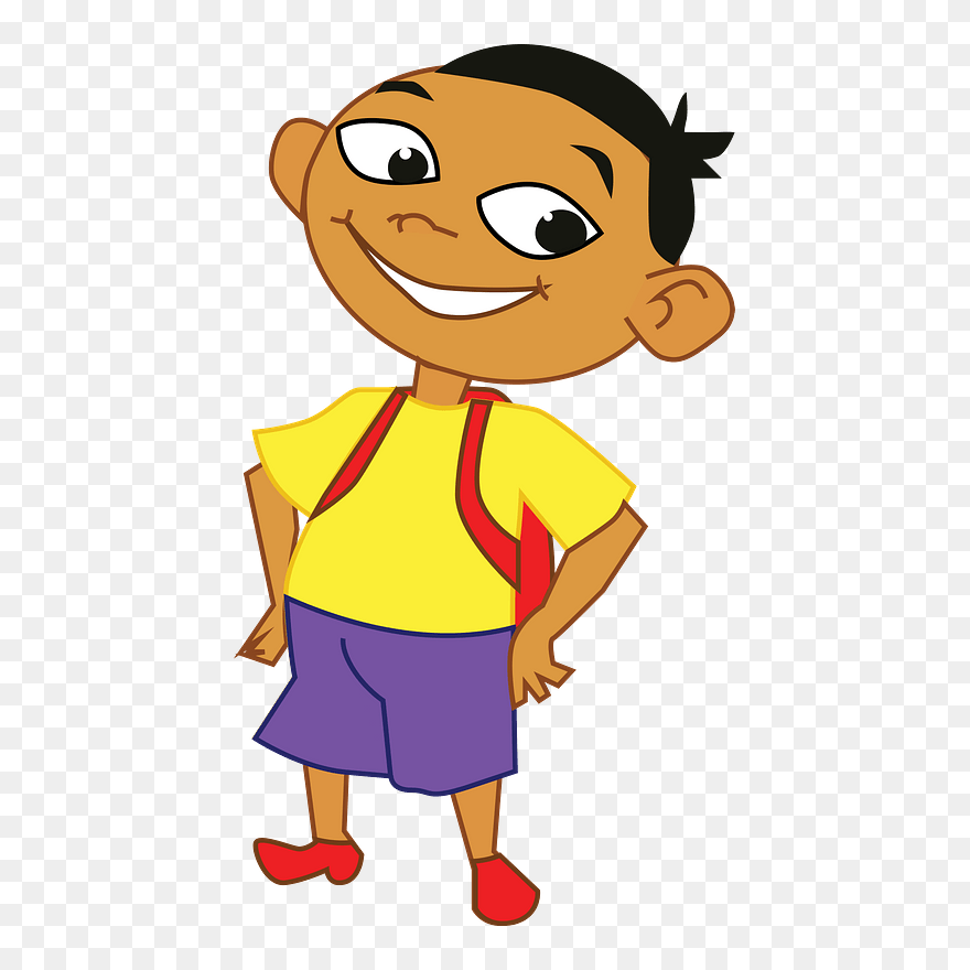 Funnyboy Clipart - Boy With Backpack Clipart - Png Download