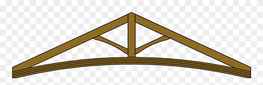 King Post Roof Truss With Curved Tie Beam - Tie Beam Clipart - Png Download