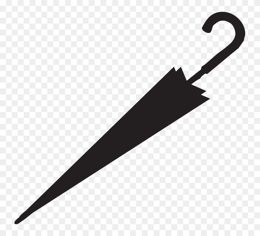 Transparent Umbrella Raindrops Clipart - Kapalı Şemsiye Vektörel Png