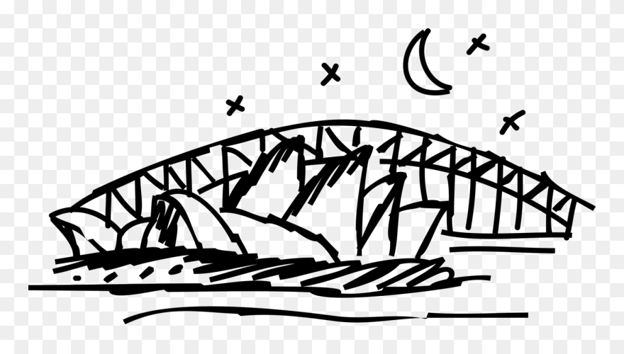 Vector Illustration Of Sydney Opera House Multi-venue - Vector Sydney Harbour Bridge Clipart