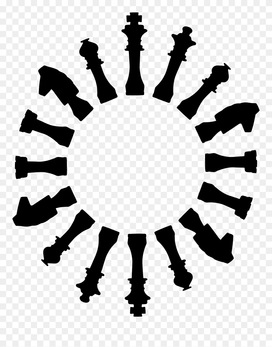 Chess Clipart Border - Chess Pieces In A Circle - Png Download