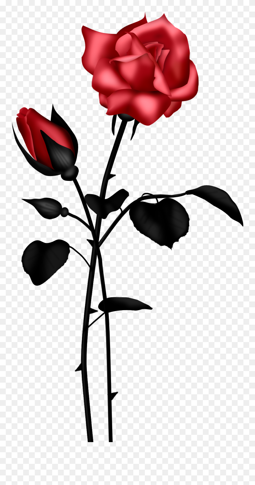 Rose Red Flower Clip Art Vector Online Royalty Free - Blue Clipart Transparent Flower Png