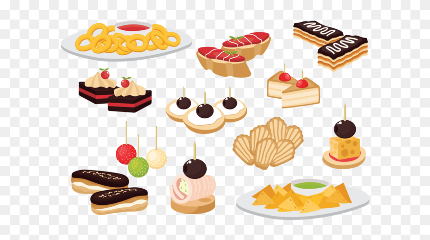 Canape Snacks Appetizer Vector - Hors D Oeuvre Clipart - Png Download