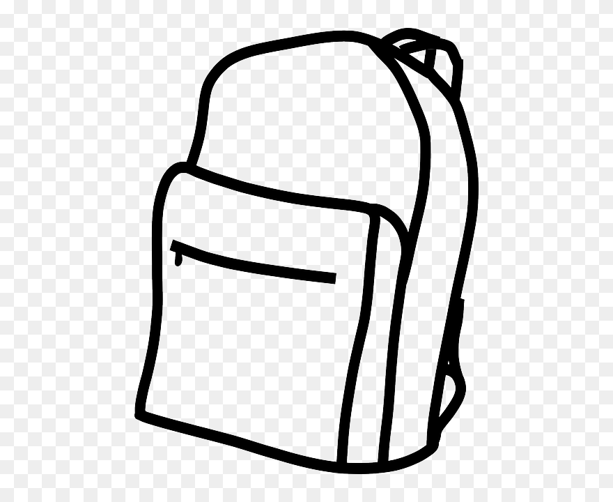 Backpack Clipart Black And White - Png Download
