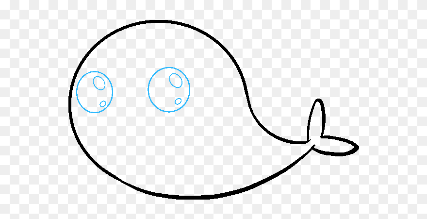 How To Draw Cute Narwhal - Line Art Clipart