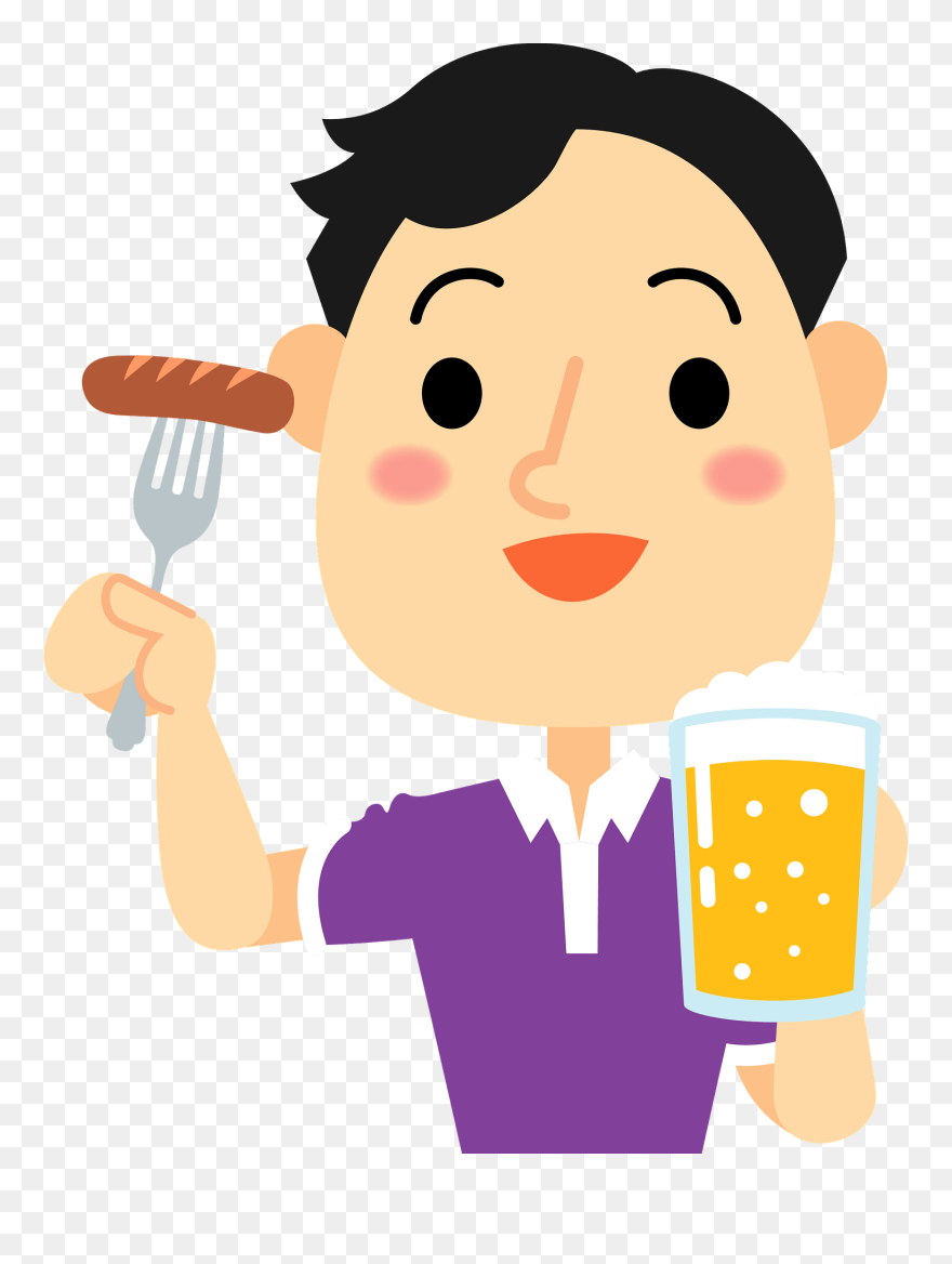 Man Beer Sausage Clipart - Beer - Png Download