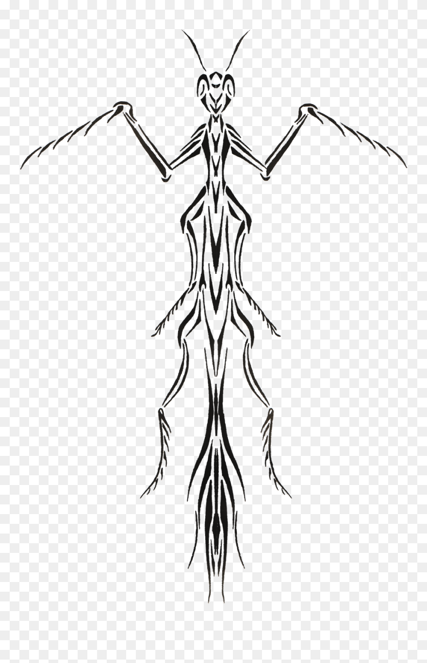 Praying Drawing Coloring Huge Freebie Download For - Praying Mantis Tattoo Design Clipart
