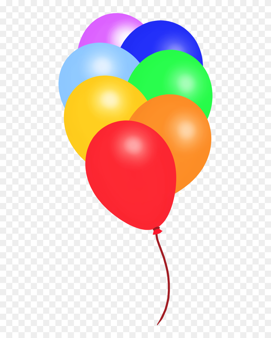 Rainbow Colored Balloon Clipart - Rainbow Balloons Clipart - Png Download