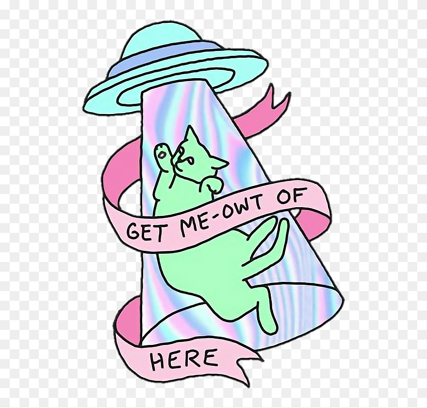 #vaporwave #aesthetic #cats #tumblr #alien #edgy - Alien Tumblr Png Clipart
