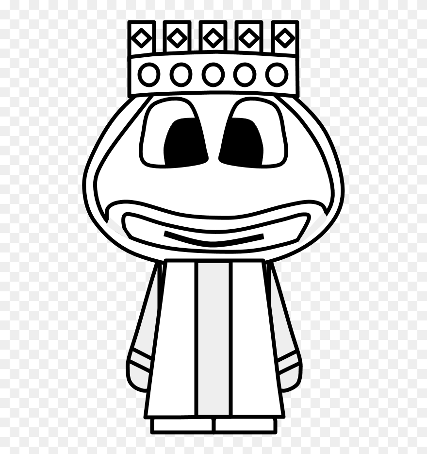 King, Crown, Big Eyes, Cartoon Person, Black And White - White Cartoon Princess Crown Clipart