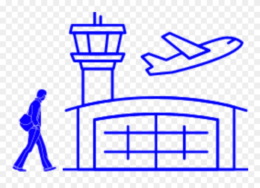Man Walks Into An Airport - Portable Network Graphics Clipart