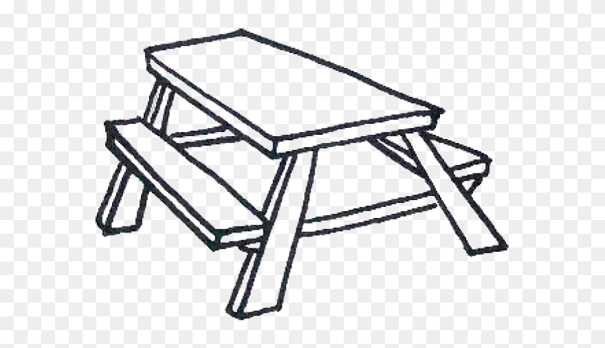 Picnic Table Icon - Drawing Of A Picnic Table Clipart