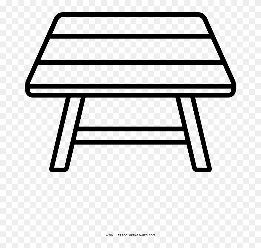 Picnic Table Coloring Page - Mesa De Picnic Dibujo Clipart