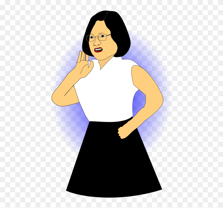 Woman President Clipart Graphic Black And White Trunk,yellow,girl - Tsai Ing Wen Skirt - Png Download