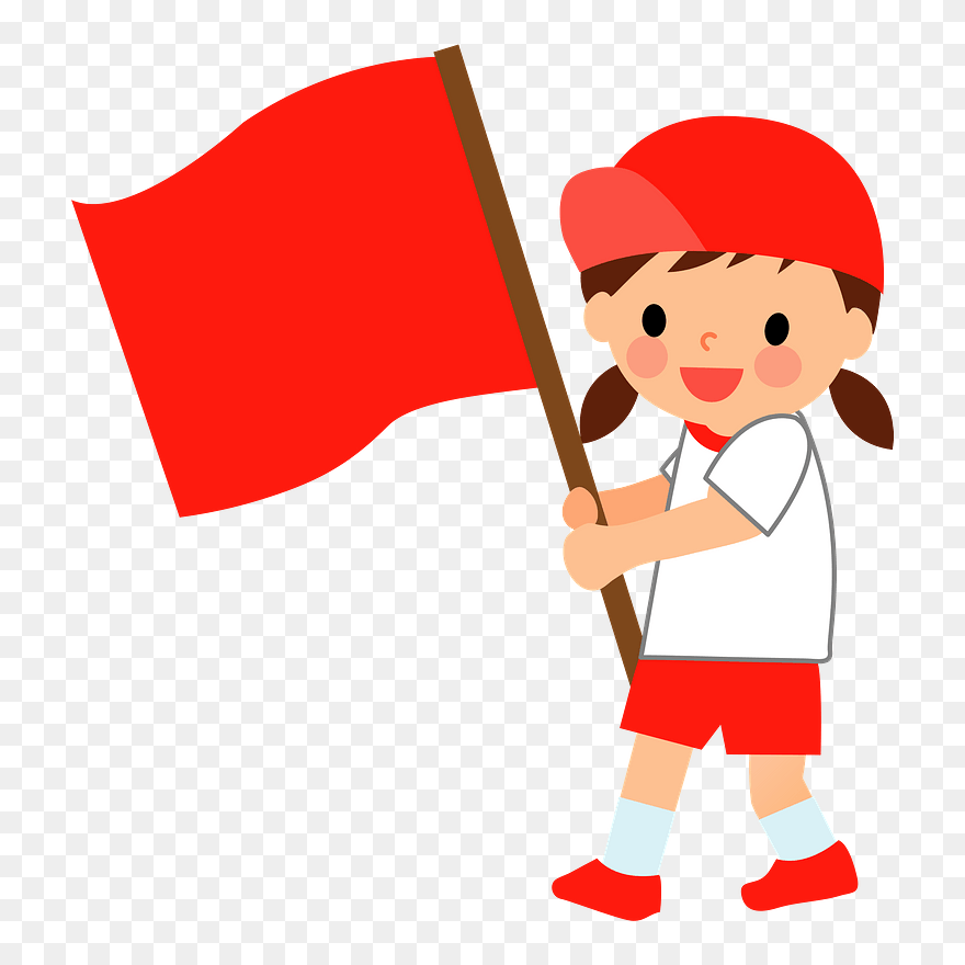 Schoolgirl Cheering Flag Clipart - Undokai Festival Sportif Japonais - Png Download