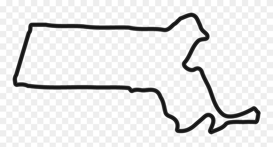 Massachusetts Outline Rubber Stamp - Massachusetts Outline Clipart