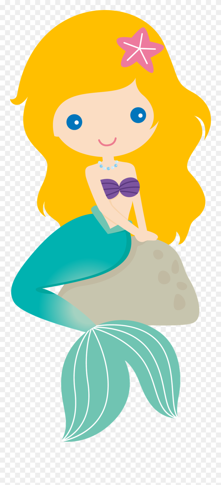 Mermaid Clipart Boy - Cute Memraid Clipart - Png Download