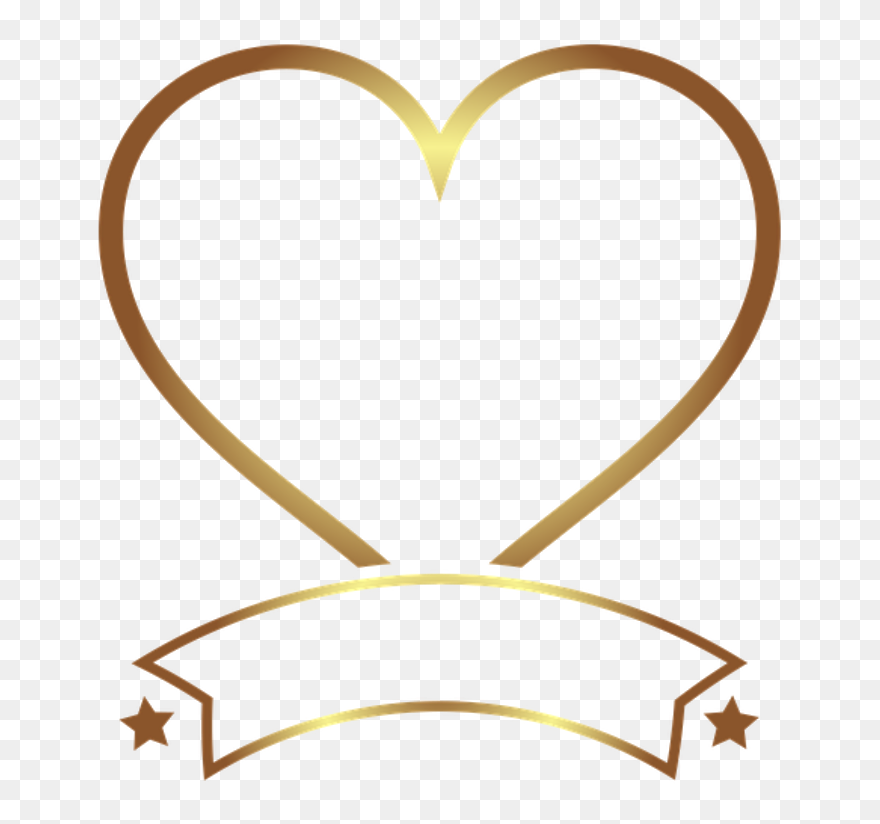 #heart #goldheart #stars #goldstars #banner #gold #decor - Gold Oval Frame Clipart - Png Download