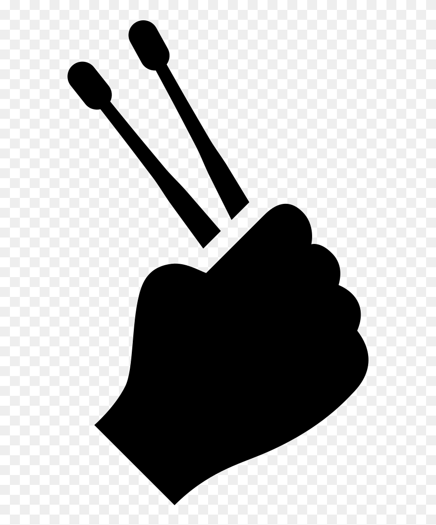 Hand Holding Up Drumsticks - Vector Drum Stick Png Clipart