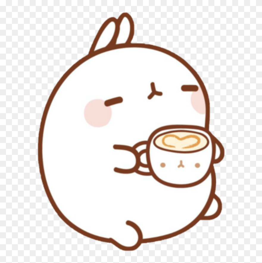 #kawaii #cute #rabbit #cup #coffee - Molang Gif Transparent Background Clipart