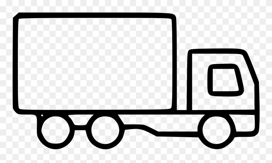 Delivery Truck Shipment Transportation Freight Logistics - Transport Truck Clipart Black And White - Png Download