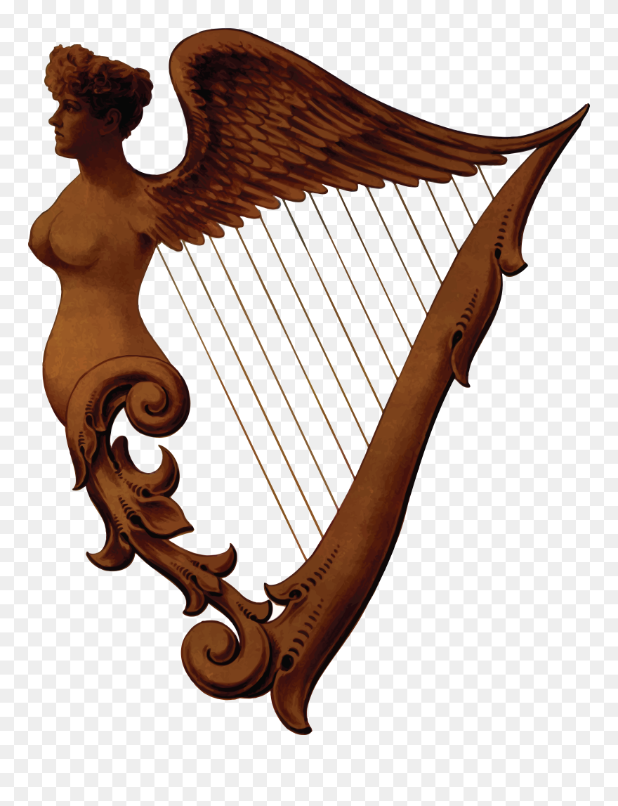 Transparent Harmonica Png - Irish Harp Clipart